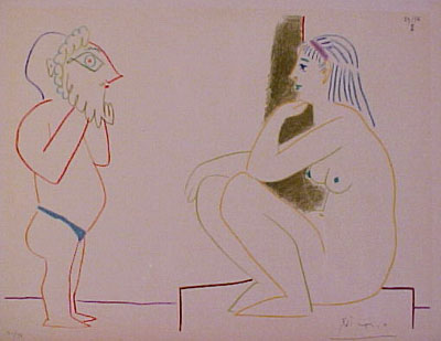Pablo Picasso - Deux Personnages II - Limited Edition Lithograph