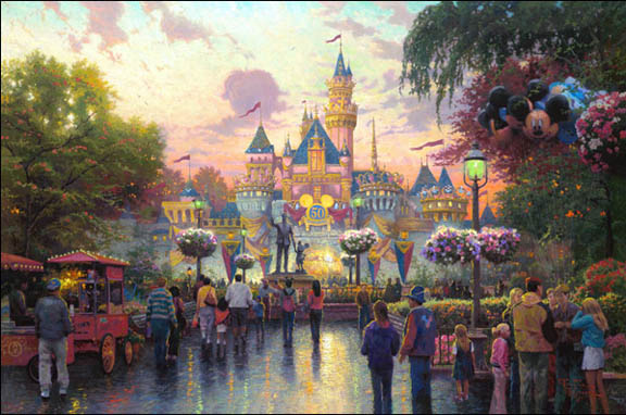 Thomas Kinkade - Disneyland 50th Anniversary - Limited Edition Offset Lithograph on Canvas
