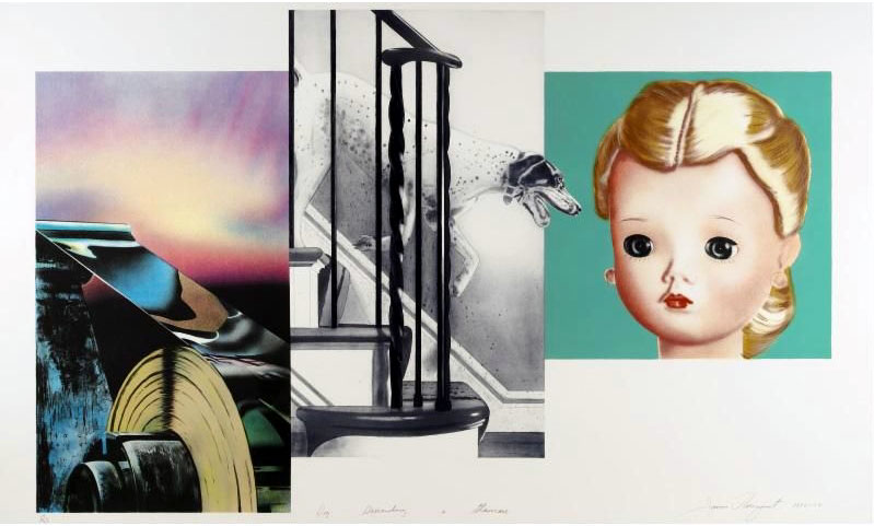 James Rosenquist - Dog Descending a Staircase - Limited Edition Multicolor Lithograph Intaglio