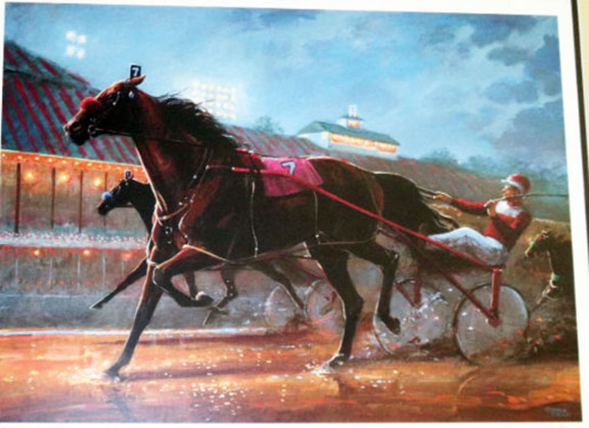 Jenness Cortez - Down The Stretch At The Raceway - Limited Edition Lithograph
