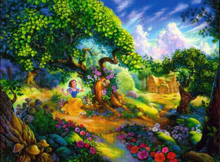 Tom Dubois - Snow White's Magical Forest - Limited Edition Lithograph 