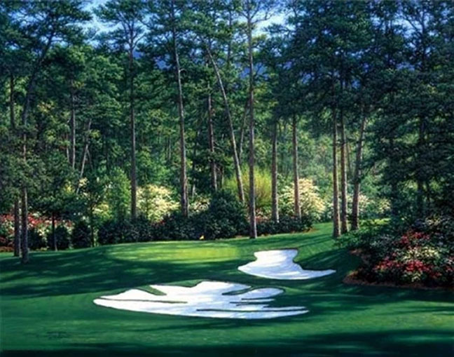 Larry Dyke - 10th at Augusta - Limited Edition Lithograph 
