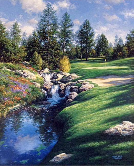 Larry Dyke - 12th at Castle Pines - Limited Edition Lithograph 