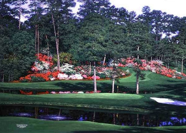 Larry Dyke - 15th at Augusta - Limited Edition Lithograph 