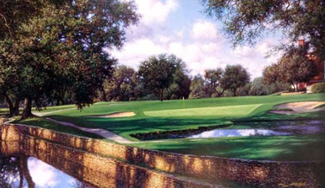 Larry Dyke - 16th at Colonial - Limited Edition Lithograph 