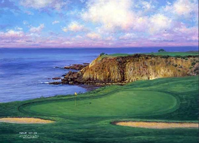 Larry Dyke - 8th at Pebble Beach - Limited Edition Lithograph 