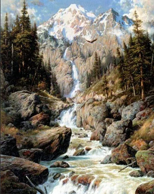Larry Dyke - Majestic Cascade - Limited Edition Lithograph