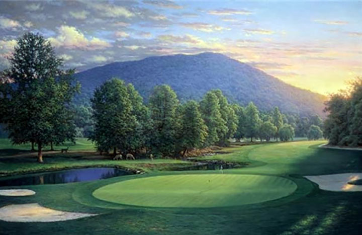 Larry Dyke - Sunset at the 17th - Limited Edition Lithograph
