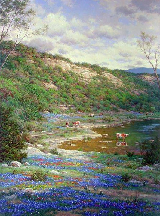 Larry Dyke - Texas Spring - Limited Edition Giclee on Canvas