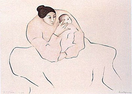 RC Gorman - Earth Child, State II - Limited Edition Lithograph