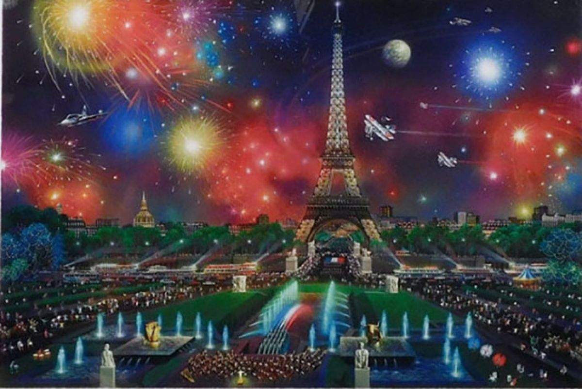 Alexander Chen - Eiffel Tower - Limited Edition Offset Lithograph