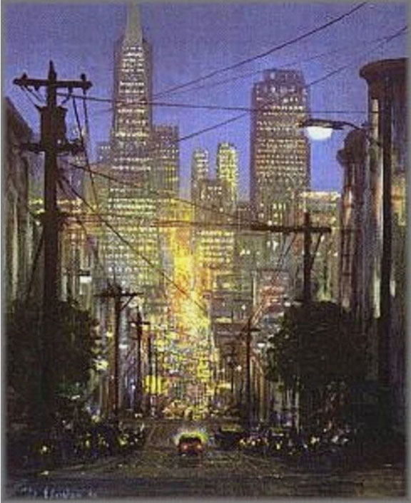 Peter Ellenshaw - Glow of San Francisco - Limited Edition Lithograph