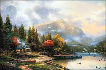 Thomas Kinkade - The End of a Perfect Day III - Limited Edition Offset Lithograph on Canvas