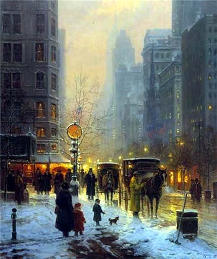 G Harvey - Evening Along the Avenue - Limited Edition Lithograph