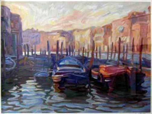 John Asaro - Evening View From The Fish Market - Limited Edition Serigraph
