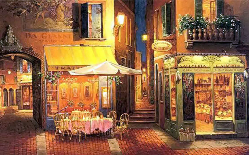 Viktor Shvaiko - Evening In Verona - Limited Edition Enhanced Canvas