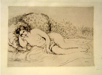 Pierre-Auguste Renoir - Femme Nu Couchee, Tourne aGauche - Limited Edition Etching