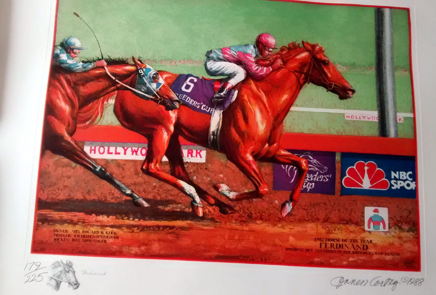 Jenness Cortez - 1987 Horse of the Year - Ferdinand - Limited Edition Etching