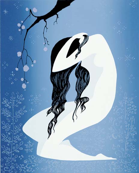 Eyvind Earle - Figure in Blue Grays - Limited Edition Serigraph