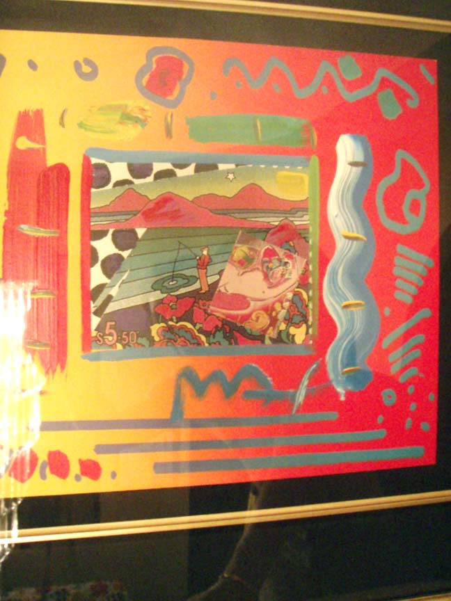 Peter Max - Fishing Collage - Original Mixed Media / Acrylic / Collage on Paper