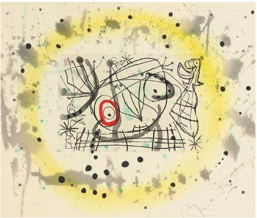 Joan Miro - Fissures-Plate V - Limited Edition Aquatint