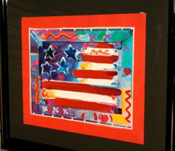 Peter Max - Flag - Original Mixed Media / Acrylic / Color Lithography