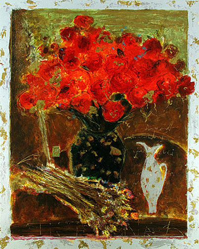 Roy Fairchild Woodard - Fleurs Rouge Ii - Limited Edition Serigraph