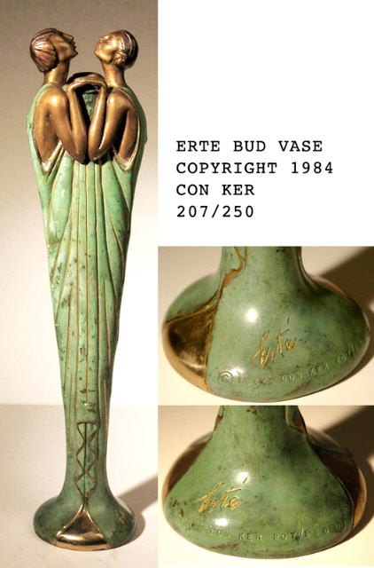 Erte - Flora I - Limited Edition Bronze Bud Vase  