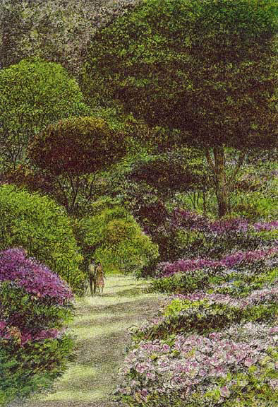 Harold Altman - Flowered Path - Limited Edition Lithograph