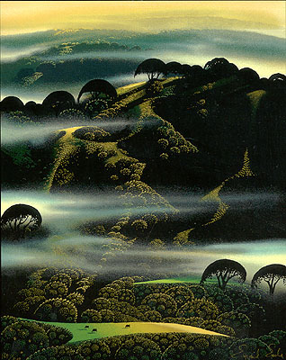 Eyvind Earle - Fog Draped Hills - Limited Edition Serigraph