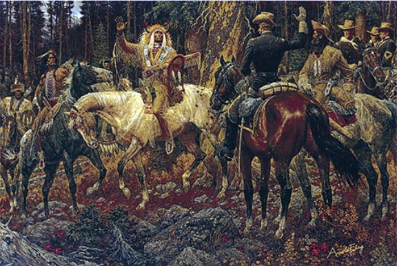 Arnold Friberg - Parley in the Forest - Limited Edition Lithograph
