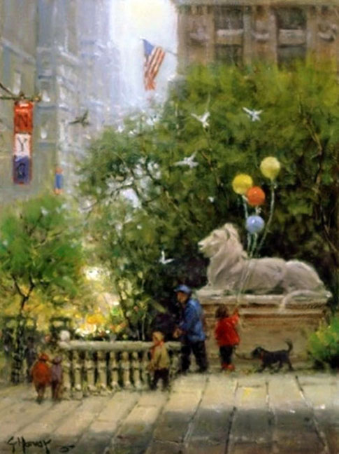 G Harvey - A Day at the Library - Limited Edition Giclee on Canvas