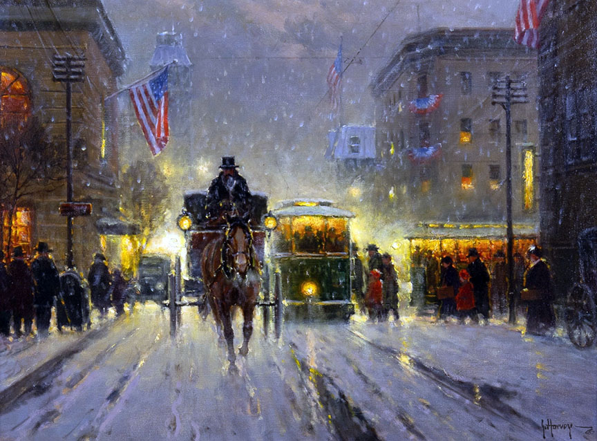 G Harvey - City Crowds - Limited Edition Lithograph