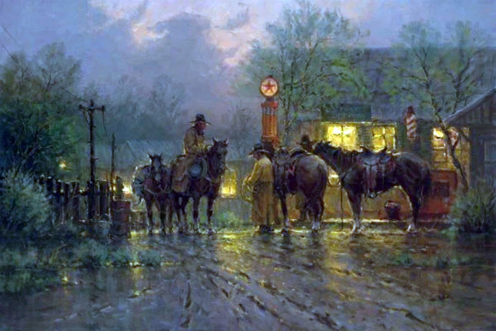 G Harvey - Cowboy Gathering - Limited Edition Giclee on Canvas