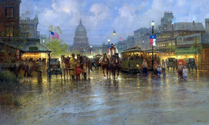 G Harvey - Cowhands and Trolleys - Limited Edition Giclee on Canvas