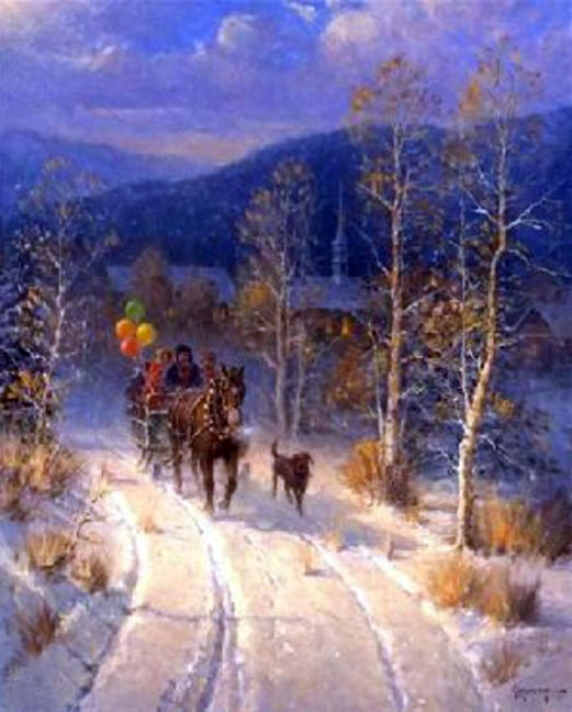 G Harvey - Jingle Bells Powder - Limited Edition Lithograph