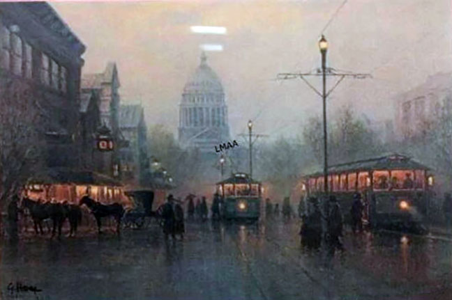 G Harvey - Lights Along the Avenue - Limited Edition Serigraph