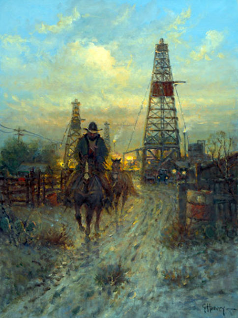 G Harvey - Neighborly Visit - Limited Edition Giclee on Canvas