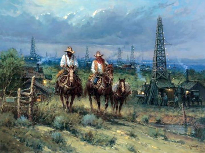 G Harvey - Oil Patch Cowhand - Limited Edition Giclee on Canvas