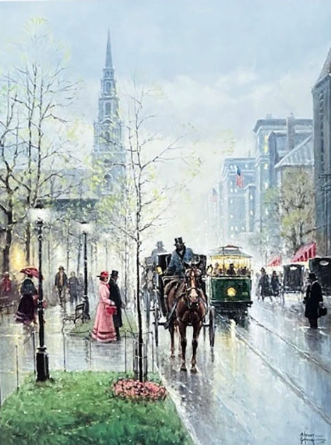 G Harvey - Park Street Church, Boston - Limited Edition Lithograph