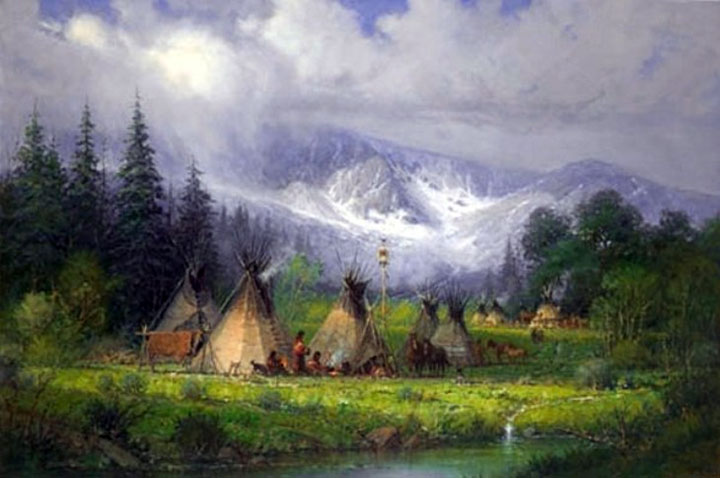 G Harvey - Peaceful Encampment - Limited Edition Giclee on Canvas
