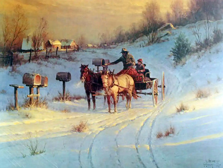 G Harvey - Riding with Grandpa - Limited Edition Lithograph
