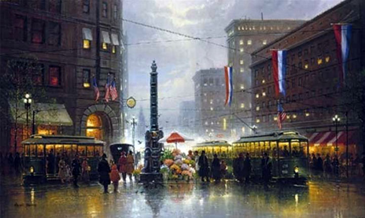 G Harvey - San Francisco Market Street - Limited Edition Lithograph