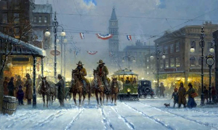 G Harvey - Snowy Tracks - Limited Edition Giclee on Canvas