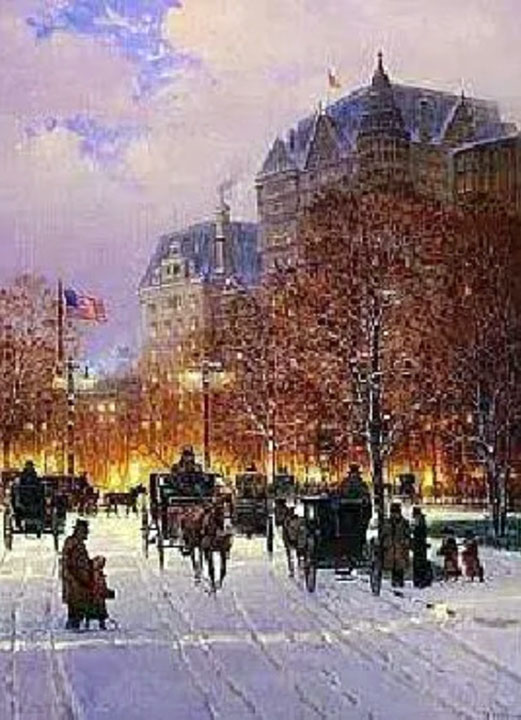 G Harvey - A Stroll on the Plaza - Limited Edition Lithograph