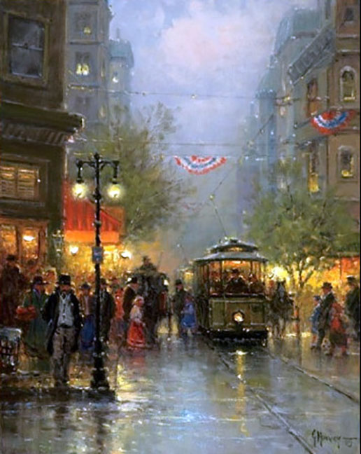 G Harvey - Theater Crowd - Limited Edition Giclee on Canvas