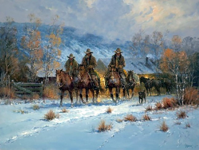 G Harvey - Three Hands and a Hound - Limited Edition Giclee on Canvas