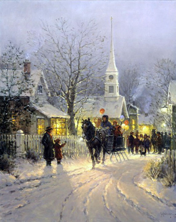 G Harvey - The Village Carolers - Limited Edition Lithograph