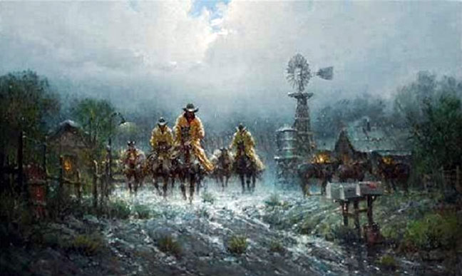 G Harvey - Where Cowhands Belong - Limited Edition Giclee on Canvas