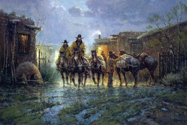 G Harvey - With Bedroll and Bean - Limited Edition Giclee on Canvas
